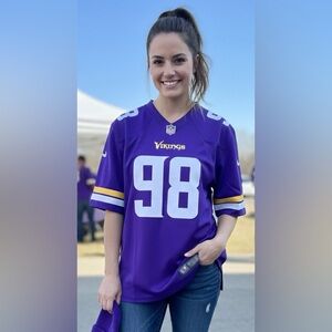 NFL Pro Line Minnesota Vikings Linval Joseph #98 Jersey Purple Gold Size Small